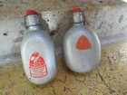 2 Vintage French Aluminum Red Flasks LE GRAND TETRAS
