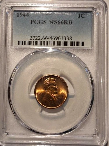 🔥1944 LINCOLN WHEAT CENT  PCGS MS66 RD NICE!