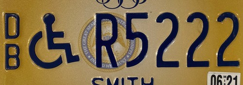 MISSISSIPPI TRIPLE DIGIT 2 222 license plate Roger Ryan repeating R5 Wheelchair - Picture 3 of 7