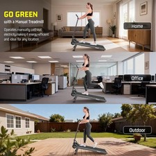 Adjustable Heigh Durable Treadmill, Non-Electric Treadmill Digital Monitor 12