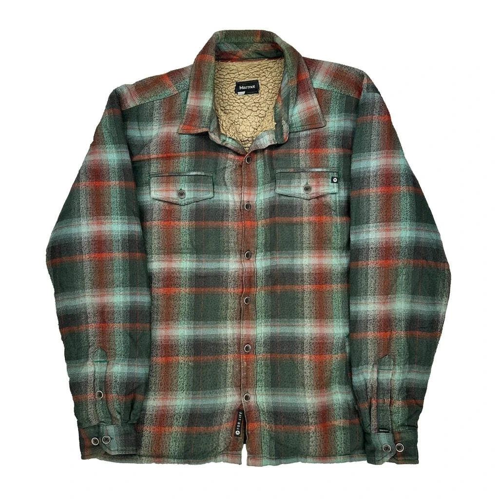 Marmot Checked Fleece Jacket - XL Red Polyester