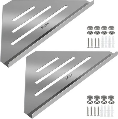 2 Pcs 304 Stainless Steel Corner Shelf with Screws, Triangle Shower Caddy, Wall