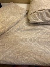 Lauren Ralph Lauren Twin  Sheet Set Paisley Beige White  Flat Gotten Pillow Case