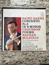 Nathan Milstein Saint-Saens Concerto No3 LP VG+/NM Fistoulari Angel 36005 Stereo