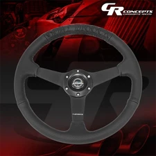 NRG 350mm 1.5" Deep Dish Leather Reinforced Sport Steering Wheel RST-037MB-BGD-R