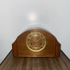 Vintage Art Deco Seth Thomas Mahogany Mantle Clock Working Westminster Chime