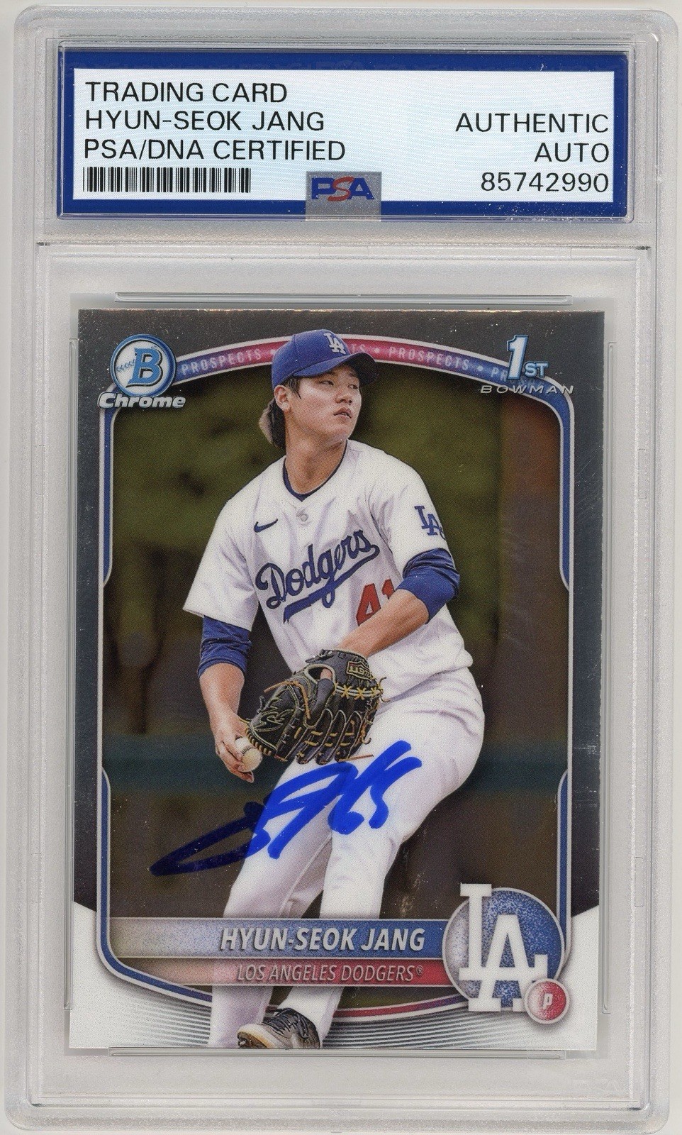 2025 1st Bowman Chrome Hyun-Seok Jang IP Auto BCP-51 PSA DNA AUTHENTIC Dodgers view 3