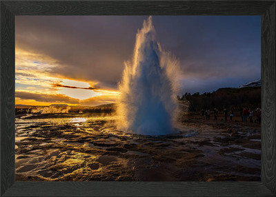 Geysir Iceland Framed Wall Art Poster Canvas Print Picture