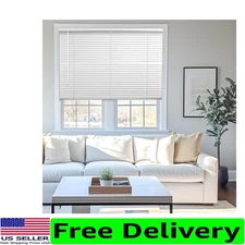 Cordless Mini Vinyl Blinds 24"W x 48"H - Elegant & Child-Safe Window Treatment