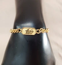 Vintage Crown Trifari Zodiac Sagittarius Gold Tone Bracelet