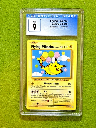 Pokémon Flying Pikachu POKEMON TCG CGC 9 MINT CARD Evolutions 2016 Pokémon XY MT