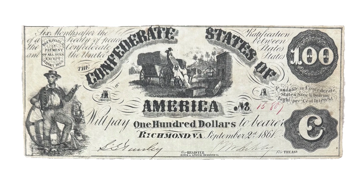 Uncirculated Uncertified $100 US Confederate Currency for sale | eBay
