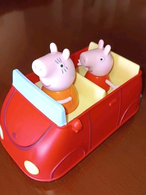 Peppa Pig All Around Peppas Town Talking Red Family Car & Figures Tested Works