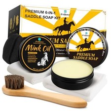 Saddle Soap for Leather   6-in-1 Leather Cleaner  Conditioner with Saddle