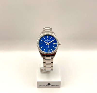 Jacques Lemans Armbanduhr Damen Edelstahl Uhr Modell Derby 50-4C Blau