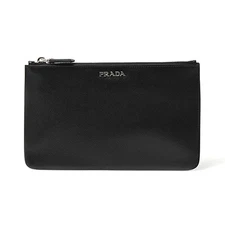 Prada Pouch Bag 2M1236 Black Saffiano Leather Vintage Authentic