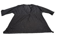 Dotti Womens Gypsy Gem Tunic Swim Cover-up Black Plus Size 2X