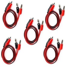 5 Pairs Power Supply Double Alligator Clip to Banana Connector Audio Video