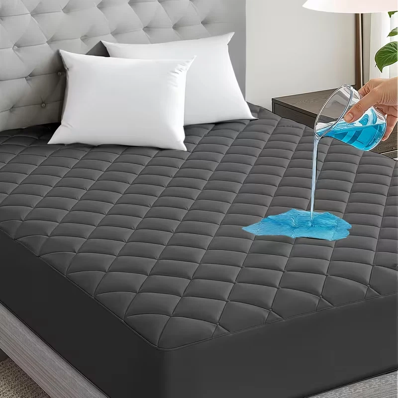 BEDDING SELLER 100% Waterproof Mattress Protector Mattress Pad Quilted Mattress Cover USA Sizes