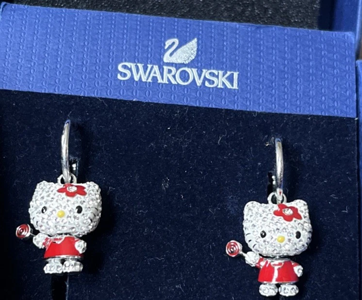 SWAROVSKI Hello Kitty Pierced Lollipop 🍭 Earrings - Image 2 of 4