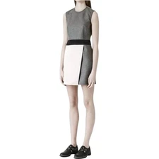 Alexander McQueen McQ Paneled Mini Dress Wool Satin NWT Sz IT 42 US 6