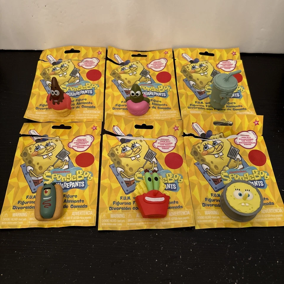 Nickelodeon набор из 6 Губка Боб квадратные штаны весело с едой мини фигурки новый - Изображение 2 из 4