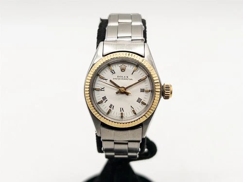 Vintage $8000 ROLEX Oyster Perpetual 14k Yellow Gold SS Ladies Watch PAPERS WTY