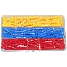 200PCS Insulated Straight Electrical Butt Wire Connectors Splice Crimp Terminals