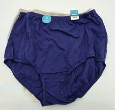 Vanity Fair Briefs Womens Large 7 White Beige Perfectly Yours Classic 3 Pack