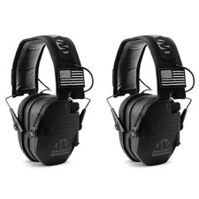 Walker's Razor Slim Patriot Series Ear Muffs, 23dB NRR, Electronic, 2-Pack