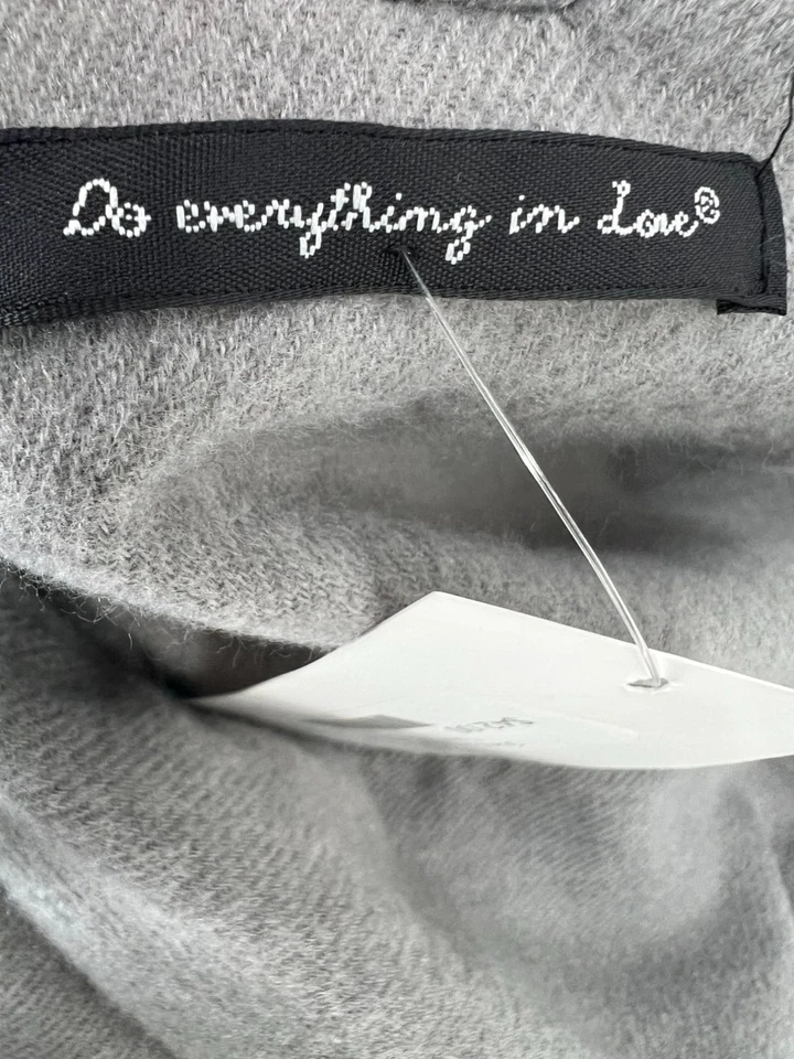 Poncho Do Everything In Love OS amarillo mostaza gris envolvente flecos acogedor Foto 3 de 4