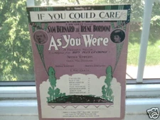 Vintage Sheet Music If You Could Care From As You Were