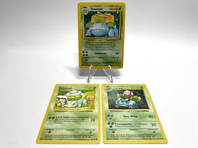 Pokémon TCG Venusaur Base Set 15/102 Holo Unlimited Holo Rare + Shadowless Evos