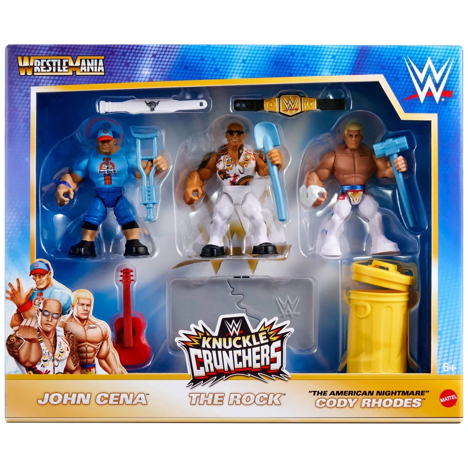 JOHN CENA THE ROCK CODY RHODES WrestleMania WWE Knuckle Crunchers ****LEER**** Foto 2 de 4