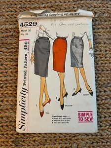 1950's Vintage Simplicity Sewing Pattern 4529 Skirts in Proportioned Sizes