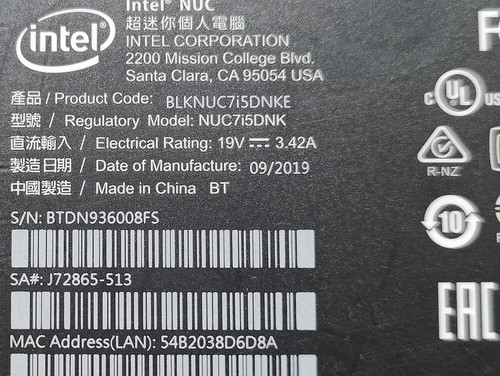 Mini PC Intel NUC : i5 7300U - 8Go Ram – 256 Go NVMe - Bild 3 von 3