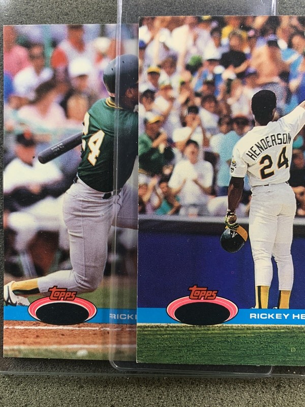 1991 Stadium Club OVERSIZE No Foil Proof Rickey Henderson Scarce Charters Rare