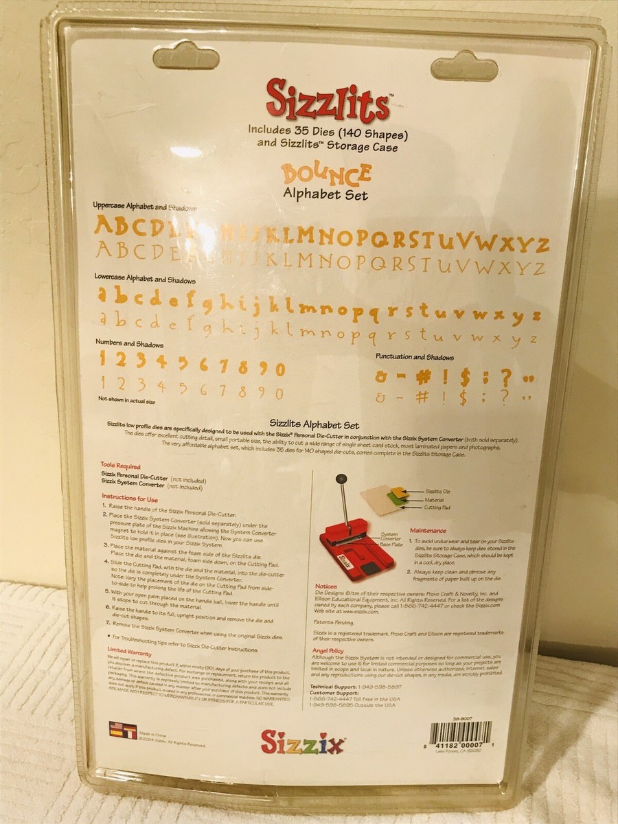 Bounce Alphabet Shadows & Numbers Die Set 38-9007 Sizzix Bounce Alphabet Shadows & Numbers Die Set 38-9007 Sizzix
