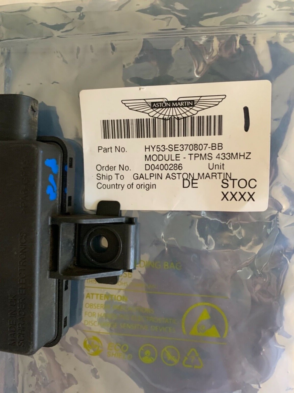 Mercedes Benz & Aston Martin Tire Pressure Control Unit ECU A0009003704 