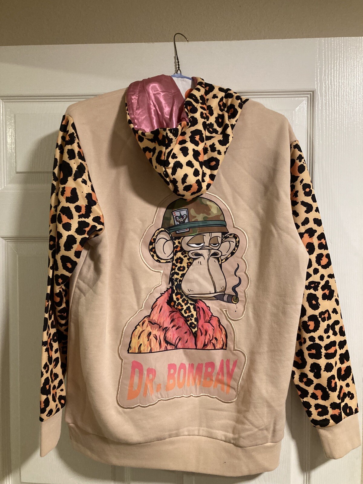 FILA Felpa con cappuccio uomo Bored Ape Death Row Records Dr. Bombay taglia large nuova con etichetta corallo