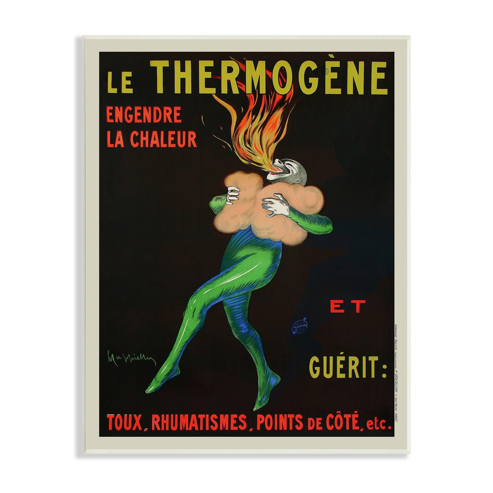 Stupell Vintage Le Thermogene Poster Advertisement Sign  Wood Wall Art -