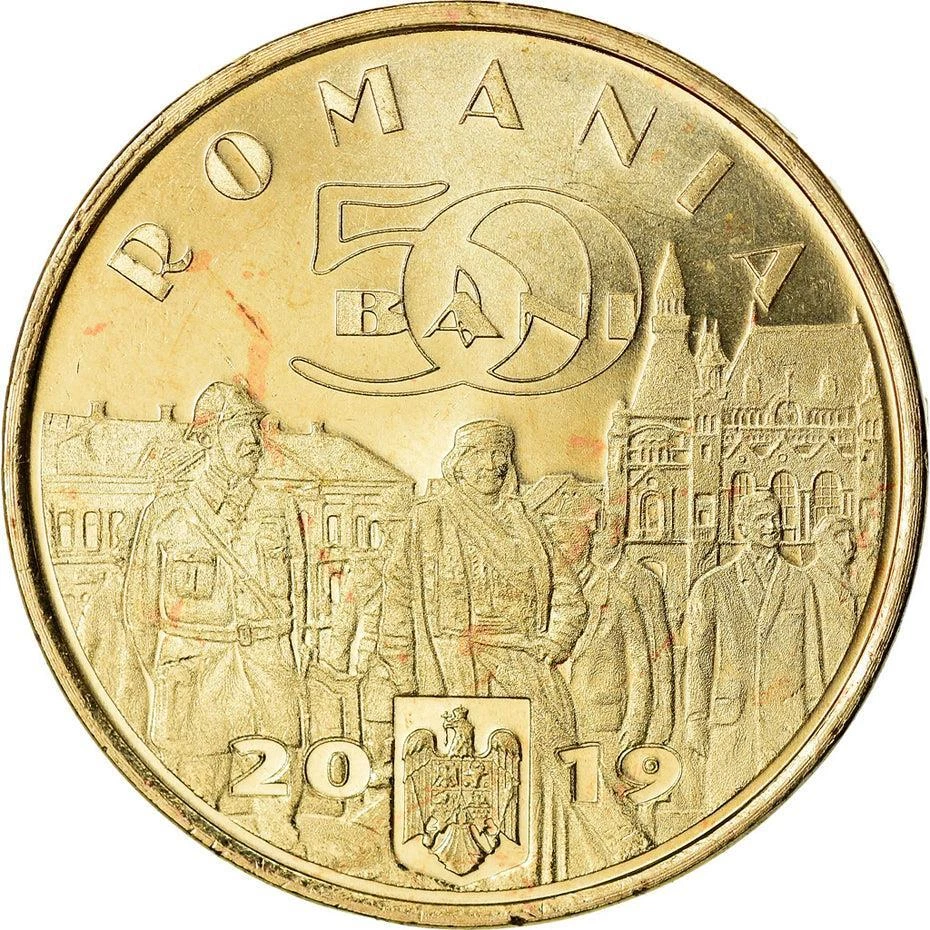 Romanian Coin 50 Bani | Queen Maria | King Ferdinand I | Romania | 2019 - Image 2 of 2
