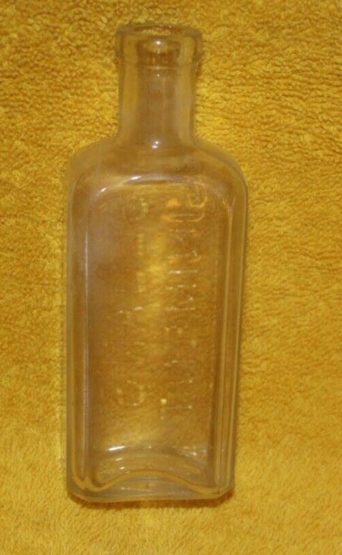 Antique Embossed Sloan's Liniment Cork Top Clear Glass Bottle 5