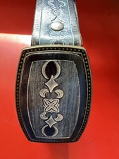Vantage Blue Alumaline  Leather Belt Buckle Womens Beautiful Design