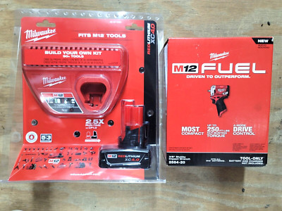Milwaukee M12 3/8'' dr FUEL Impact Wrench Combo Kit w/ 1) 4.0 Battery & Charger