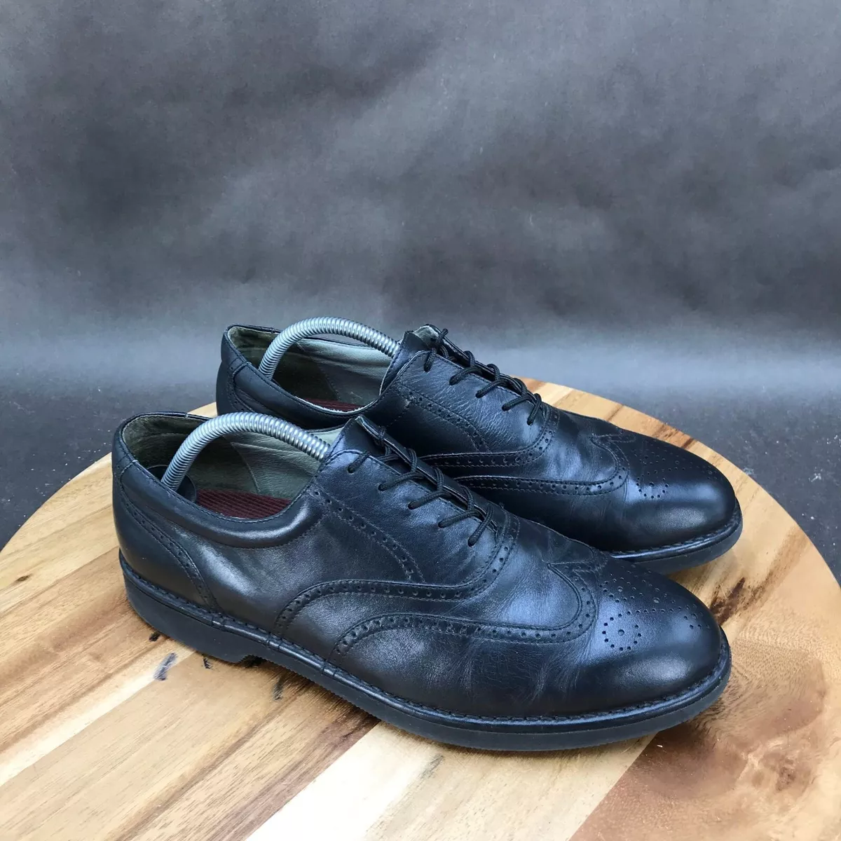 Rockport DresSports Black Wingtip Oxfords Dress Shoes Leather Mens