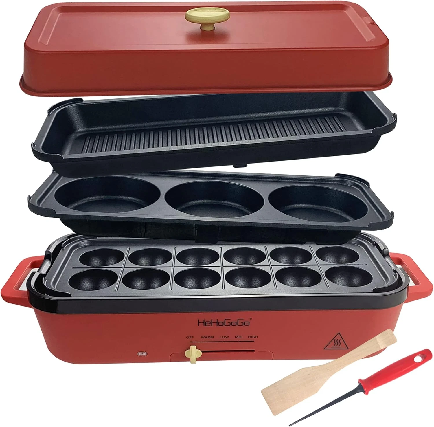 Versatile Electric Griddle with 3 Interchangeable Pans for Delicious Treats