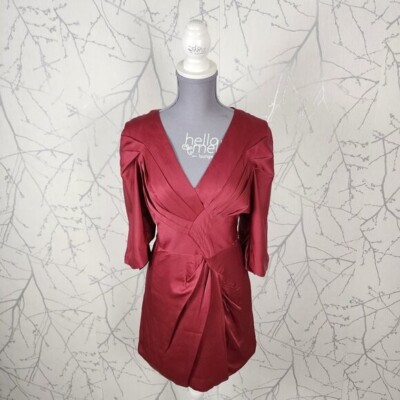 open lace back dress Printed Pleated Cutout Dress  BCBGMAXAZRIA