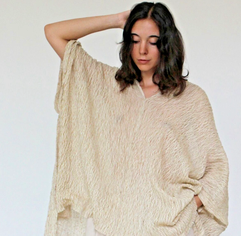 2米亚麻织物,有机棉织物,纹理手织半透明 — 第 3/4 张图片