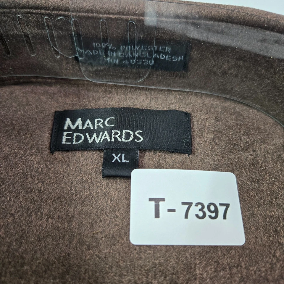 Camisa con botones Marc Edwards para hombre XL marrón franela manga larga nueva con etiquetas Foto 2 de 4